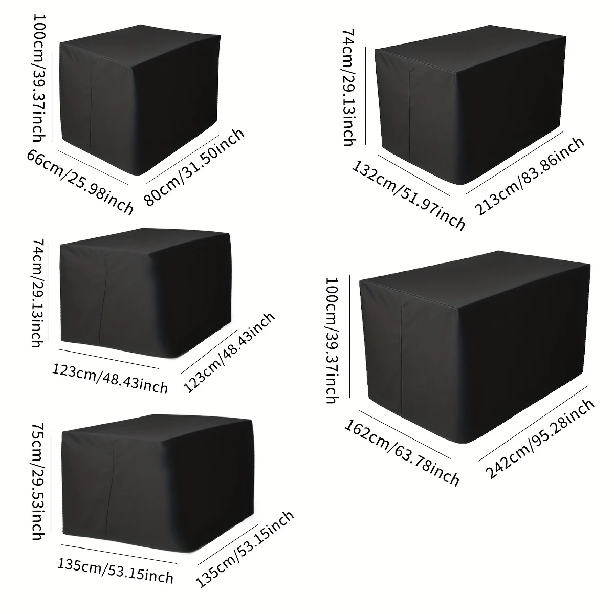 500er Größe Outdoor-Terrassen- und Gartenmöbel-Abdeckung, Schutzhülle für Balkon-Sofa, Stuhl, Tisch und Couchtisch, Einzelsofa- und Stuhlbezug