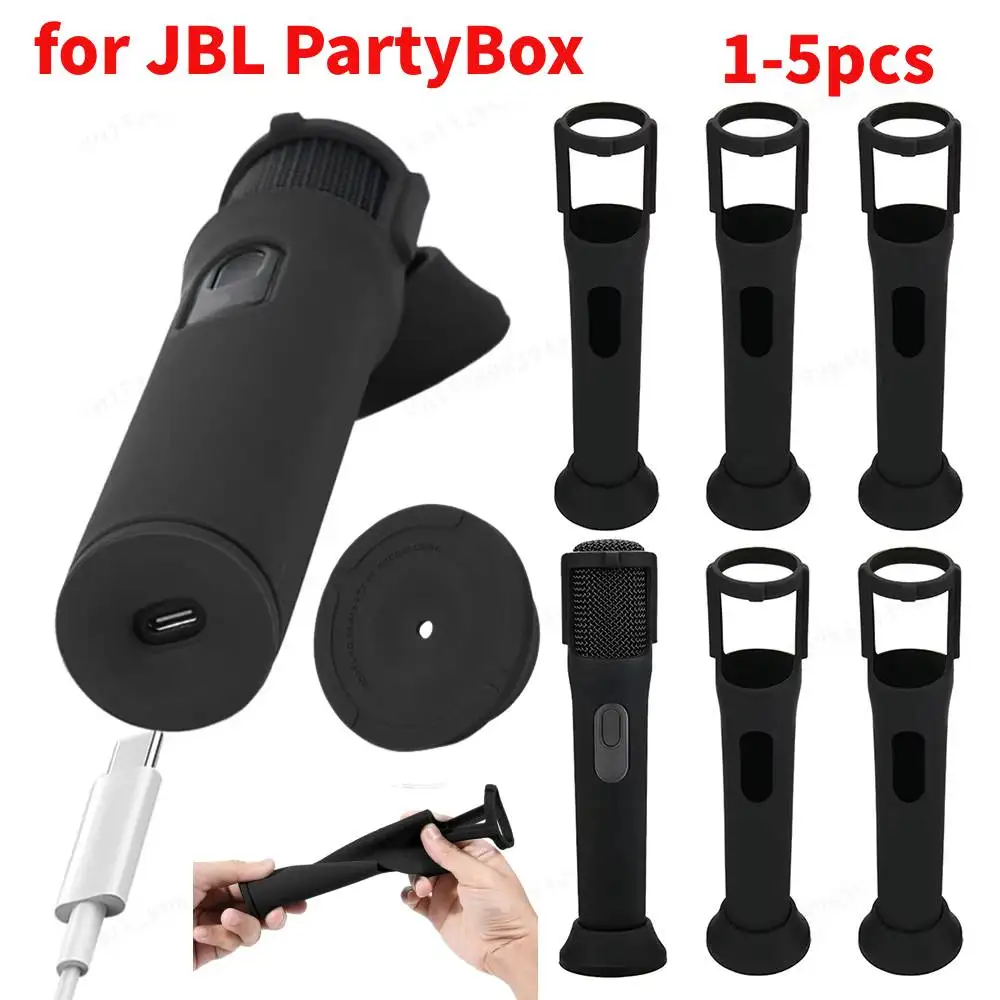 Weiche Silikon-Schutzhülle für JBL PartyBox Kabelloses Mikrofon Anti-Roll Mikrofonhülle Mikrofonständer Rutschfester Überzug Image
