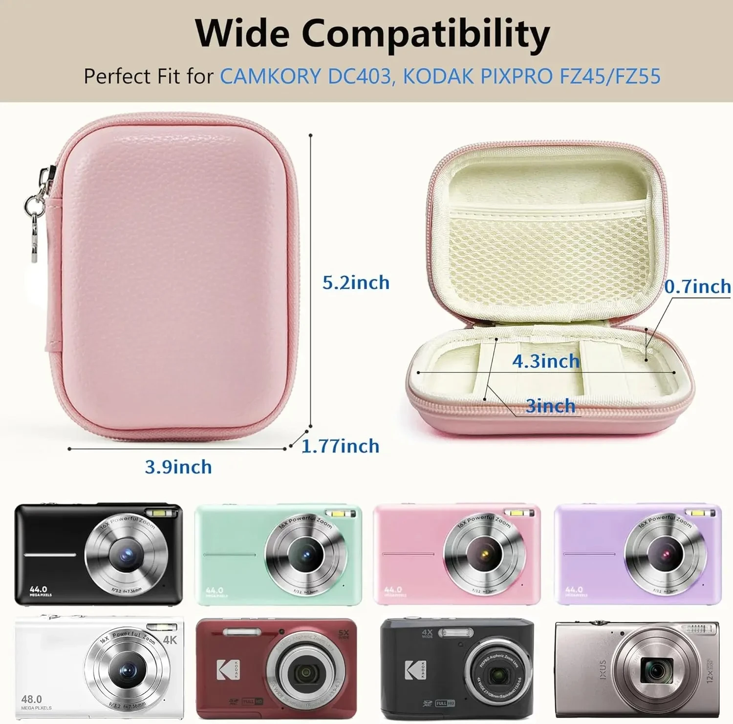 1 Stück Linpr Digitalkameratasche für Kodak PIXPRO/für Lecran/für VAHOIALD/für Canon IXUS 285 HS, Aufbewahrungshalter für Reisekameras Image