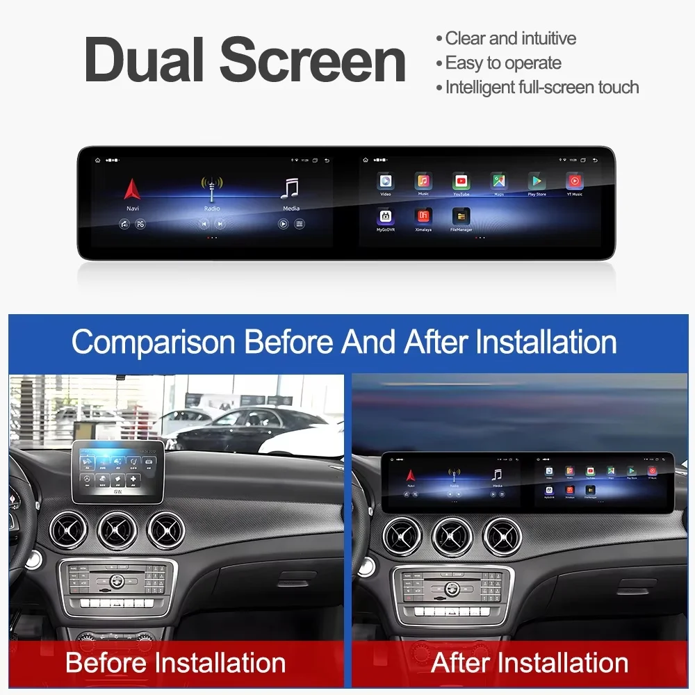 24,6'' Android 14,0 Autoradio Für Mercedes Benz GLC C Klasse A Klasse 2015-2024 GPS Multimedia Auto Navigation Player Carplay Image