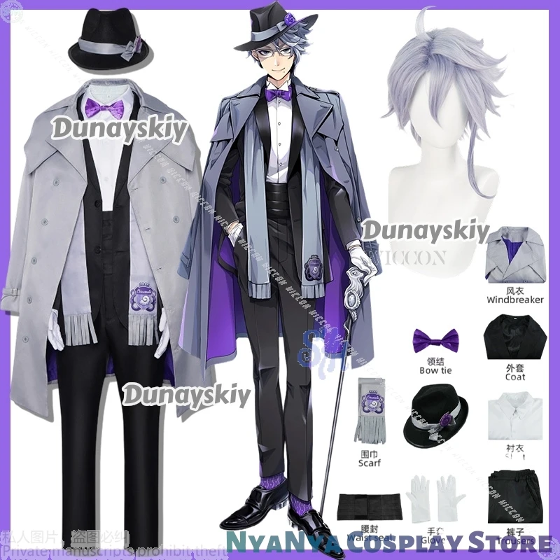 Azul Ashengrotto Cosplay Spiel Octavinelle Anime disfraz Britischen Stil Mantel Schal Hut Elegante Uniform Mode Y2K Perücken Halloween Image
