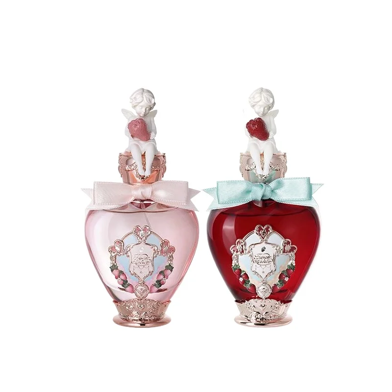 Flower Knows Eau De Parfum Erdbeer-Cupid Parfüm 1,7 Oz / 50ml Langanhaltender Blumiger Gourmand-Duft für Frauen Make-up-Set