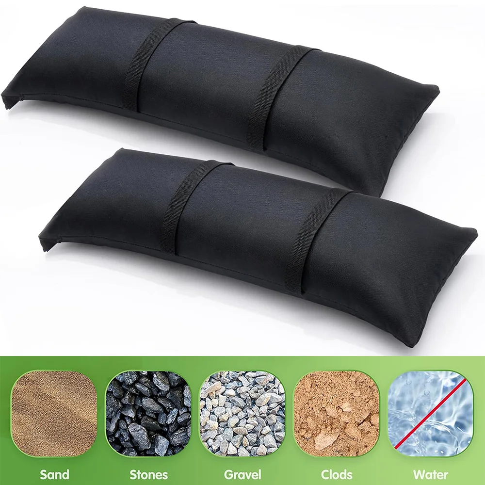 Robuste, befüllbare Sandsäcke – wetterfestes, gewölbtes Design für Schirmständer/Terrassenmöbel, 2er-Pack, für 49 Pfund (Gewicht im Freien) Image