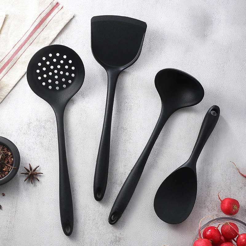 1 jeu d'ustensiles de cuisine en Silicone, spatule, Pot antiadhésif, ustensiles de cuisine, cuillère à fuite, accessoires de cuisine