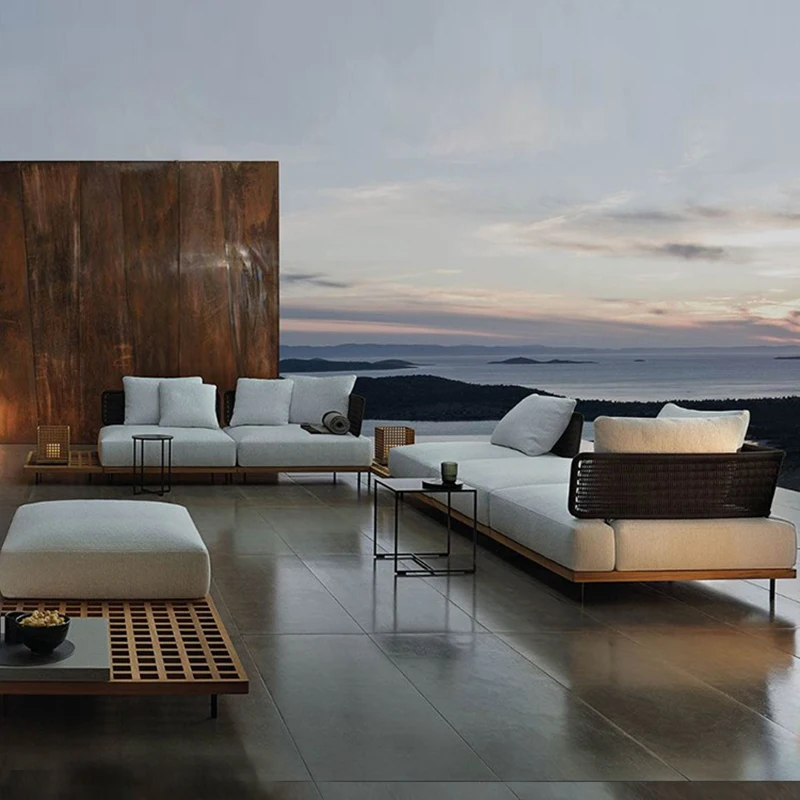 Polsterung Nordic Gartenmöbel-Sets Nordic Gartenmöbel-Sets Terrasse Designer Muebles De Patio Außenterrassenmöbel