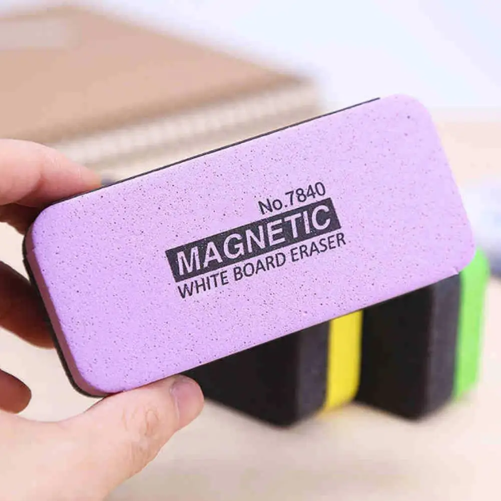 Farbe Zufällig 1PC Magnetische Tafel Tafel Whiteboard Radiergummi Reiniger Trocken Wischen Marker Stift Duster Weiß Schwarz Kreide Bord Image