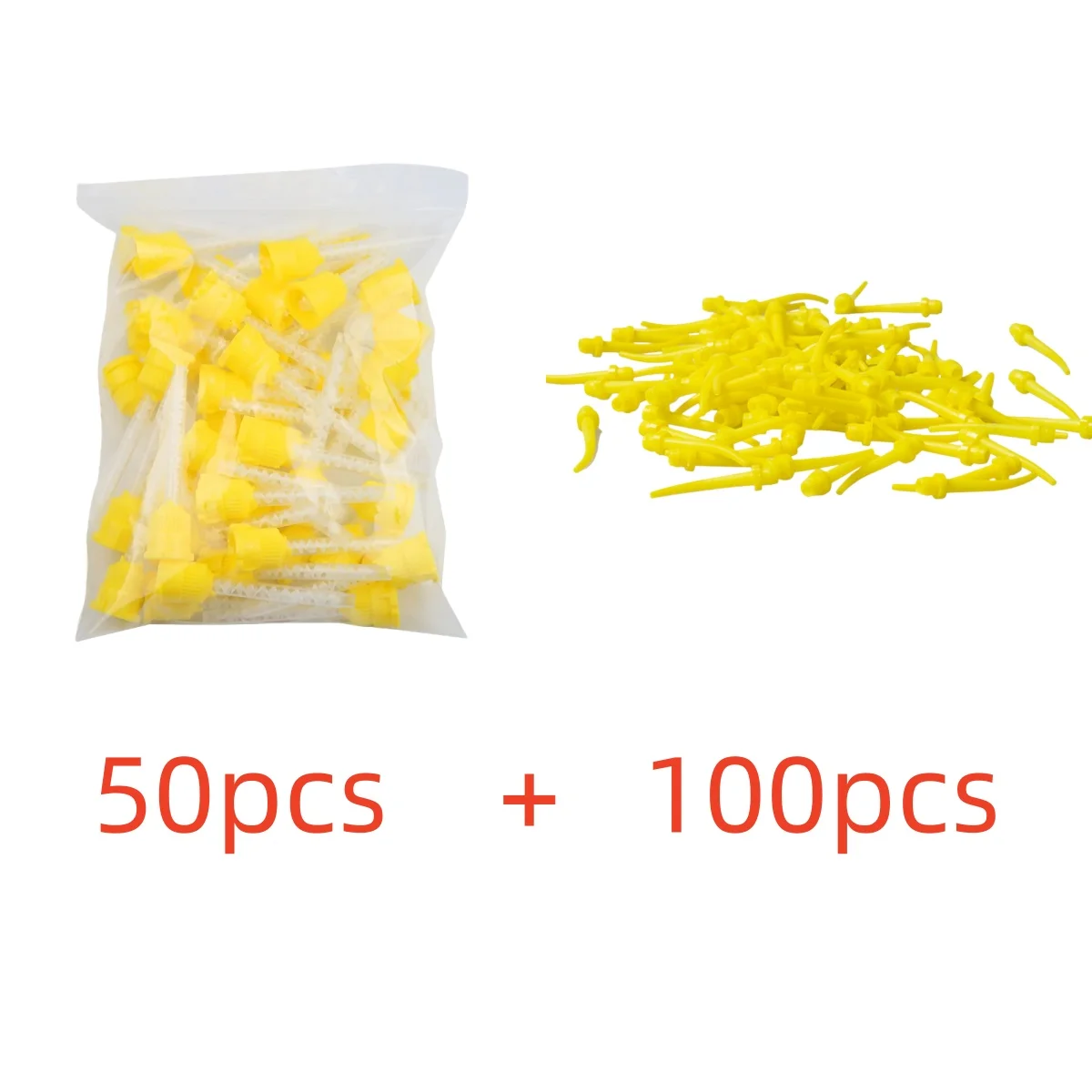 50/100/150 Stück Zahnärztliche Mischspitzen Einweg-Düsen für Abdruckmaterialien Silikon-Gummi-Transportdüsen für Zahnmedizin-Labor Neu Image