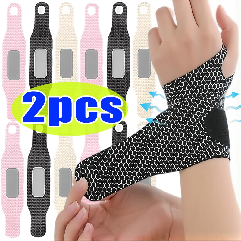 2/1 Stück Handgelenkschutzhülle, atmungsaktiv, unter Druck stehende Schutzfolien, Unterstützung für Männer und Frauen, Handgelenkschlaufen, ultradünne Handgelenkstütze Image