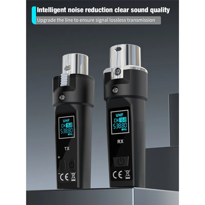 SUNRI-UHF Wireless XLR Sender XLR Sender Und Empfänger Drahtlose Mikrofon Empfänger Für Dynamisches Mikrofon Gitarre Audio Image