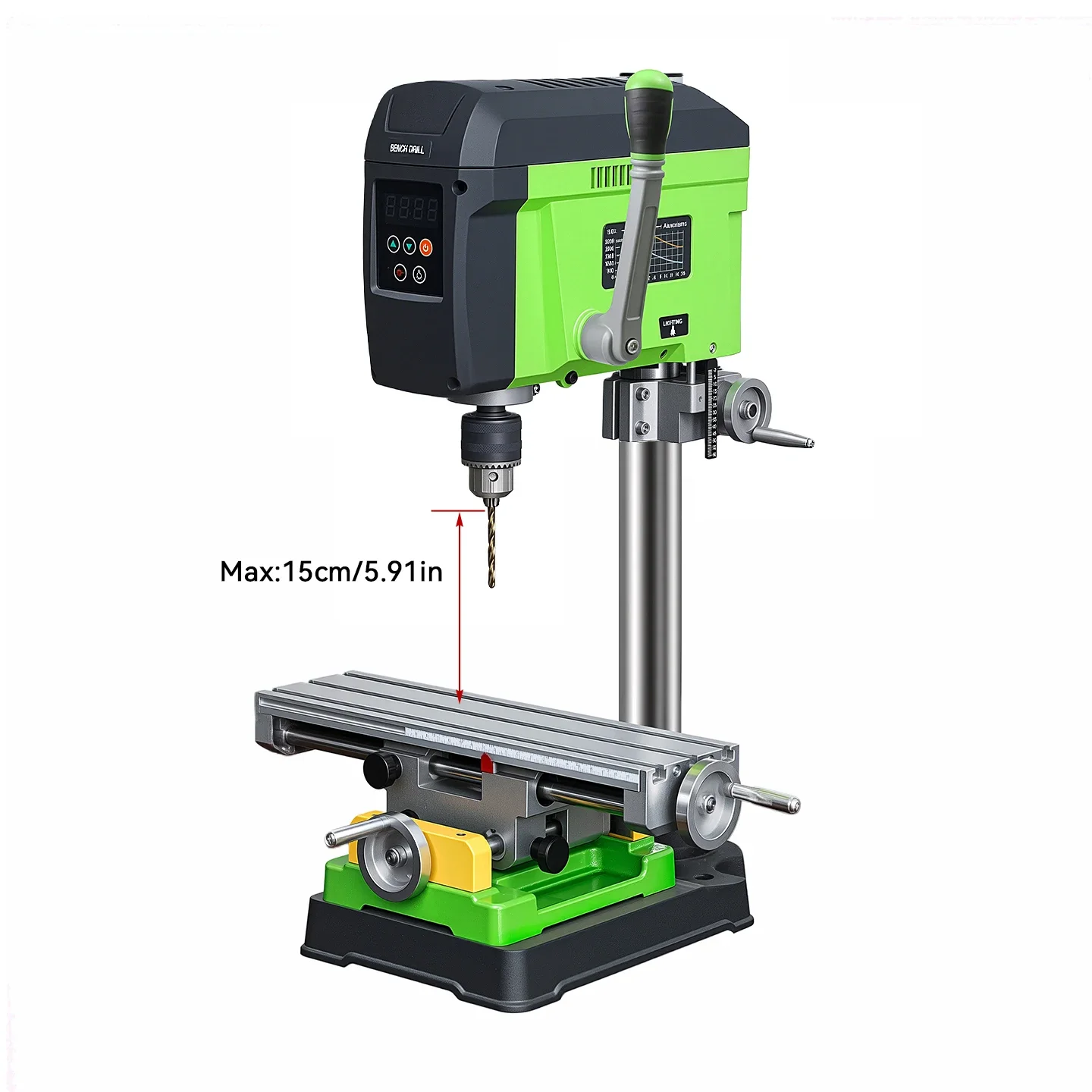 Allsome BG-516809+BG-6350 Präzisions-Kombinationsset, 400 W Tischbohrmaschine und Multifunktions-Bohrschraubstock-Arbeitstisch Image
