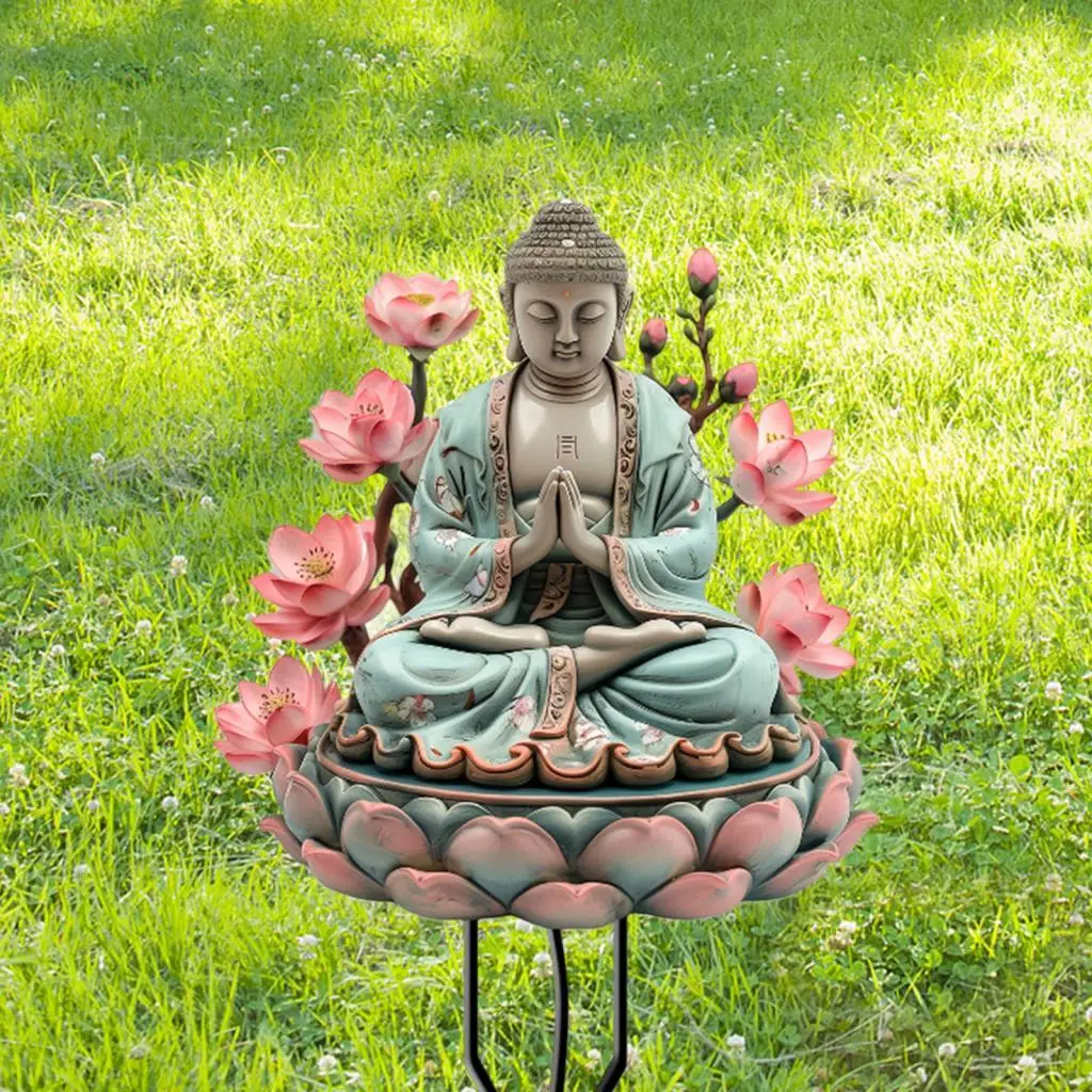 Panneau de cour de bouddha de jardin, artisanat de décoration artistique, ornement de paysage créatif, piquet de jardin pour passerelle, cour, allée de jardin extérieure