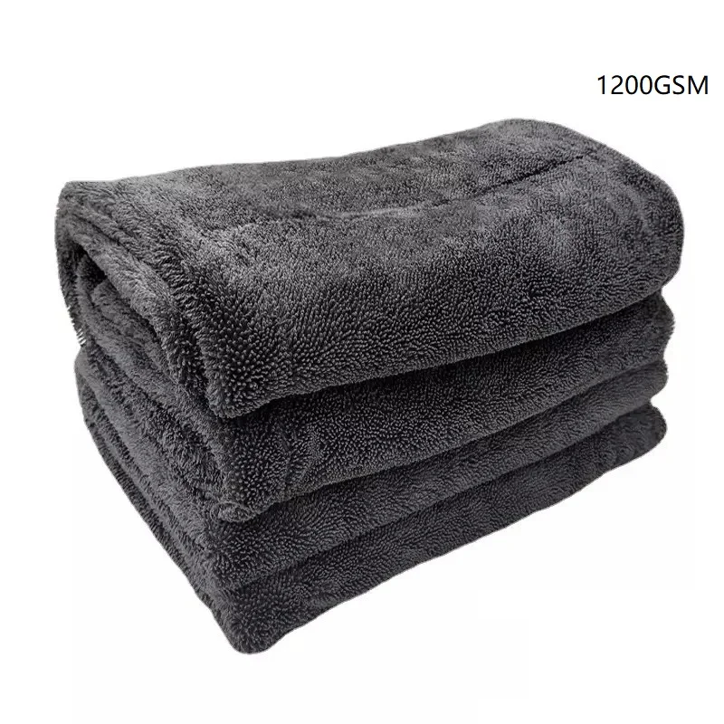 Autowaschhandtuch, 1200 g/m2, Mikrofaser, doppelseitig, extrem saugfähig, Autowaschlappen, Reinigung, Trocknungstuch, Waschzubehör, 1–3 Stück Image