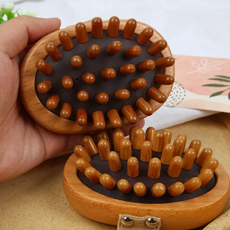 Professionelle 1PC Holz Kamm Gesunde Kissen Haarausfall Massage Pinsel Haarbürste Kamm Kopfhaut Massage Kamm Haarpflege Bambus kamm Image