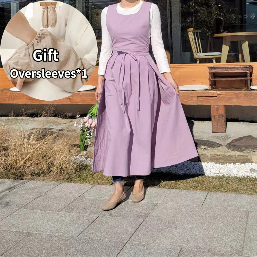 Damen-Schürze mit Trägern und Tasche, Kleid, Friseur, Restaurant, Held, Kochschürze, Floristen-Overall, Kleid, Kochschürze, Küchenzubehör Image