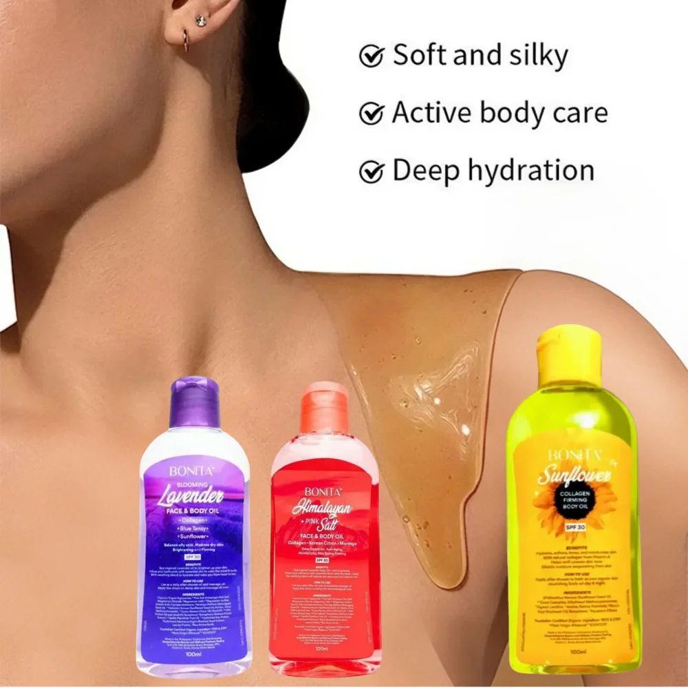 50/100ml Bonta naturel himalayen rose sel corps huile de Massage huile de soin du corps nourrissant adoucir les cellules de peau morte soins du corps