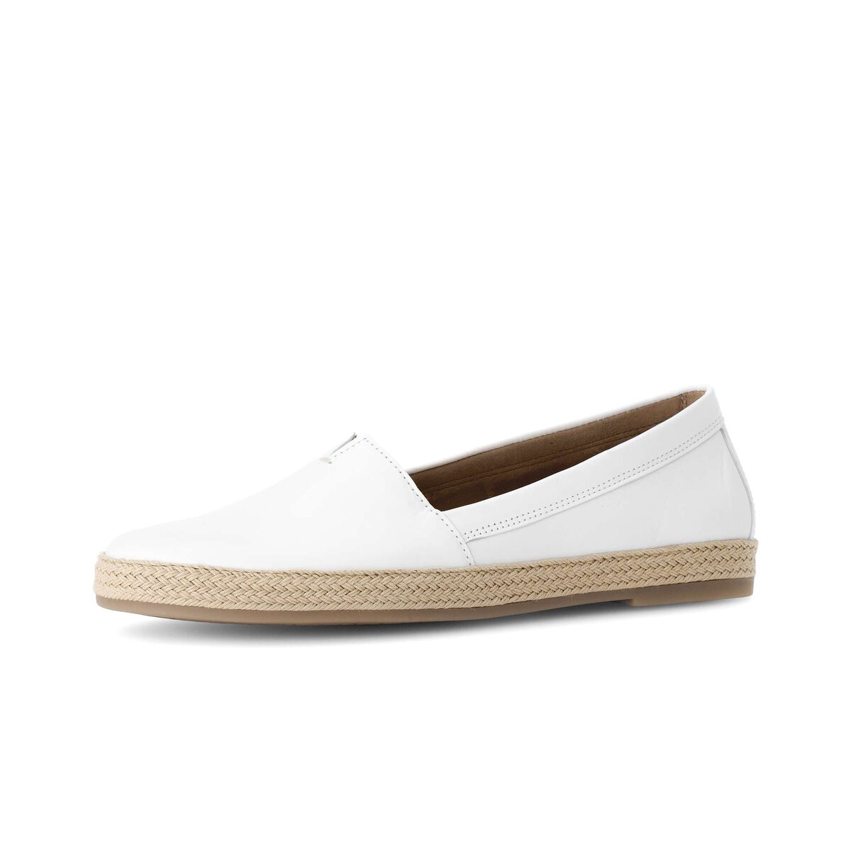 Slipper GABOR "Slipper Glattleder", Damen, Gr. 38,5, weiß, Schuhe Slipper