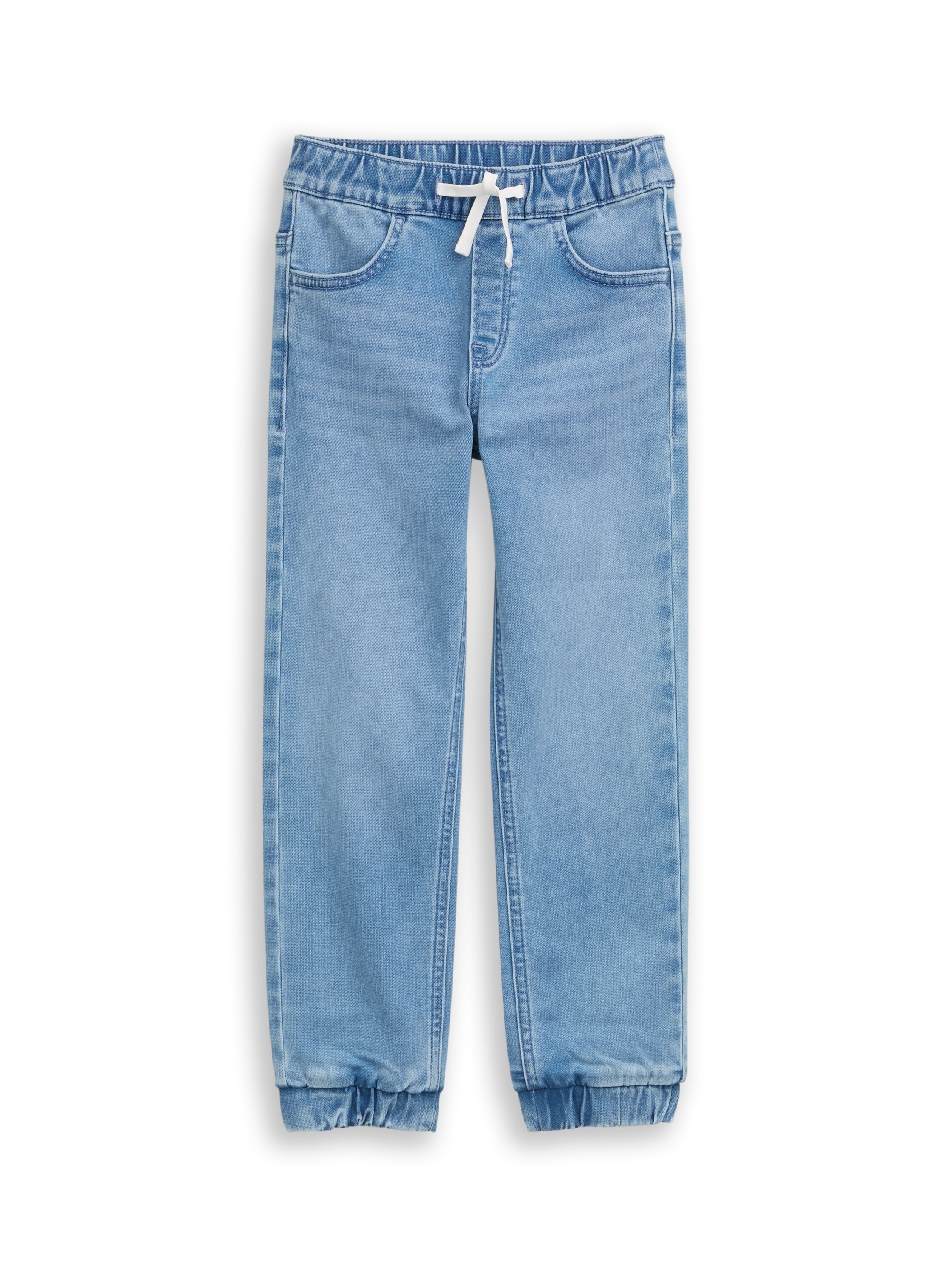 Straight-Jeans TOM TAILOR, Jungen, Gr. 128, N-Gr, used light stone blau denim, Denim/Jeans, Obermaterial: 74% Baumwolle, 24% Polyester, 2% Elasthan. Futter: 100% Baumwolle, unifarben, straight fit lang, Jeans Straight-Jeans, mit elastischem Bund