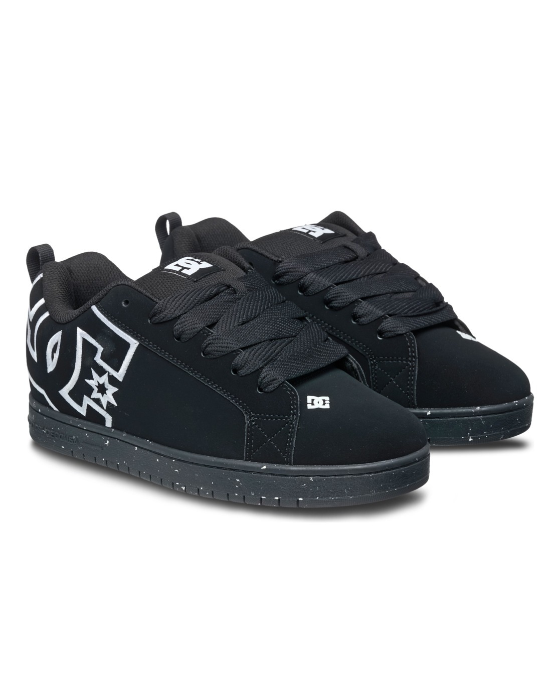Sneaker DC SHOES "Court Graffik", Damen, Gr. 10 (43), schwarz, schwarz, recycled, Obermaterial:Obermaterial: Leder (Kuh) / Futter: Textil / Außensohle: Gummi;, Schuhe Sneaker