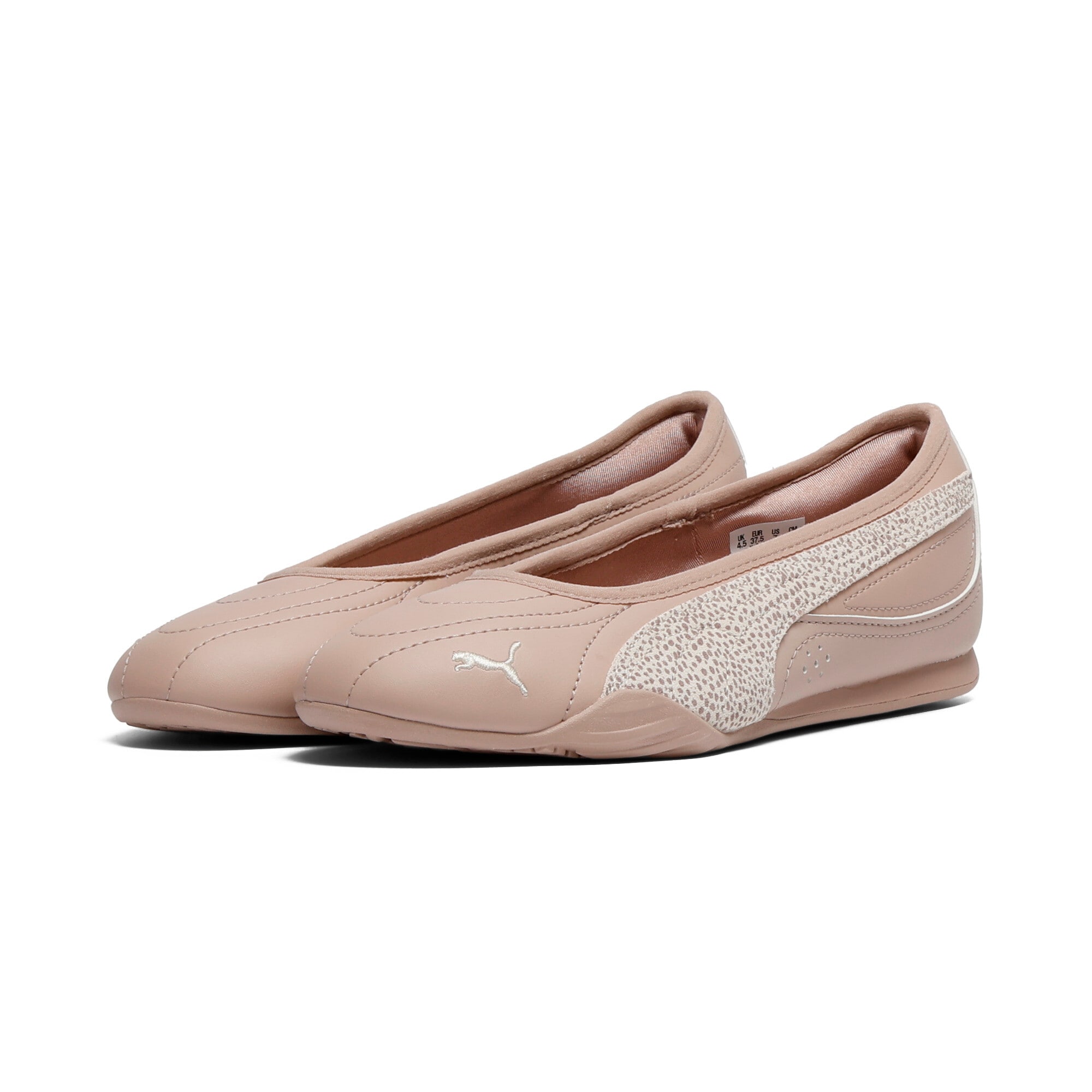 Sneaker PUMA "CATCH SOLEIL BALLERINA TOPCAT", Damen, Gr. 37, rose latte, frosted ivory, puma gold, Synthetik, animal-print, Schuhe Sneaker, mit Gummilaufsohle, mit Schnürung