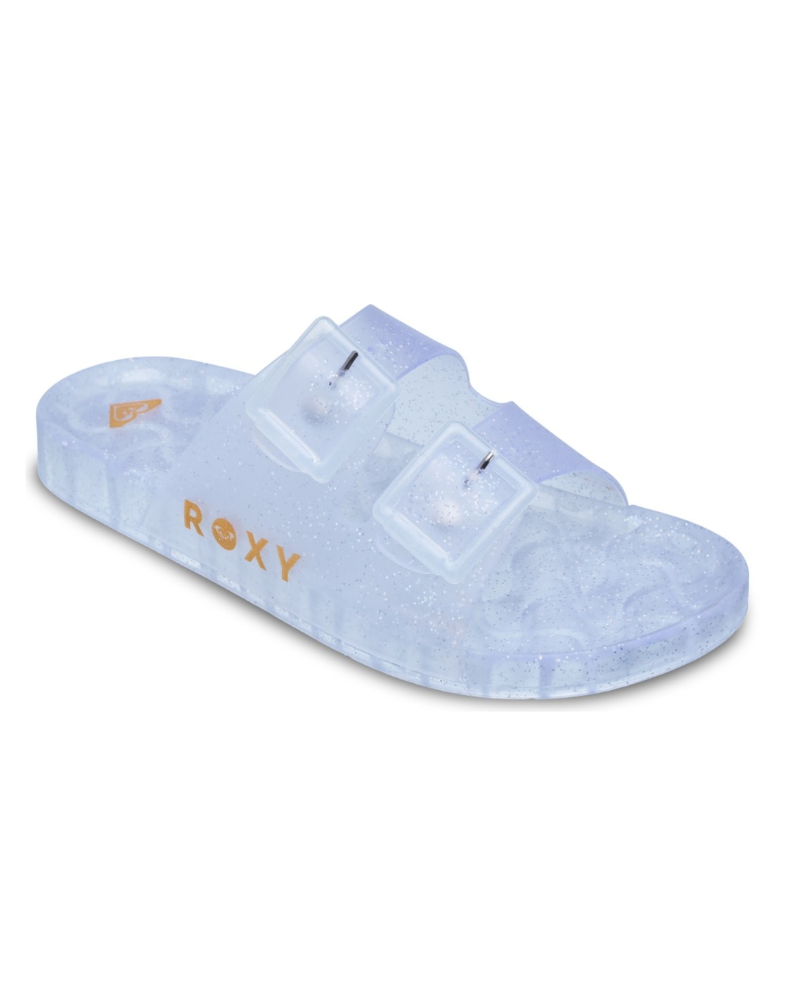 Sandale ROXY "Kattie Glitter", Damen, Gr. 8(38), silber, Obermaterial:Obermaterial: 95% Synthetik-PVC/ 5% Synthetik-Kunststoffschnalle, Futter: N/A, Laufsohle: 100% Synthetik-PVC;, Schuhe Sandale