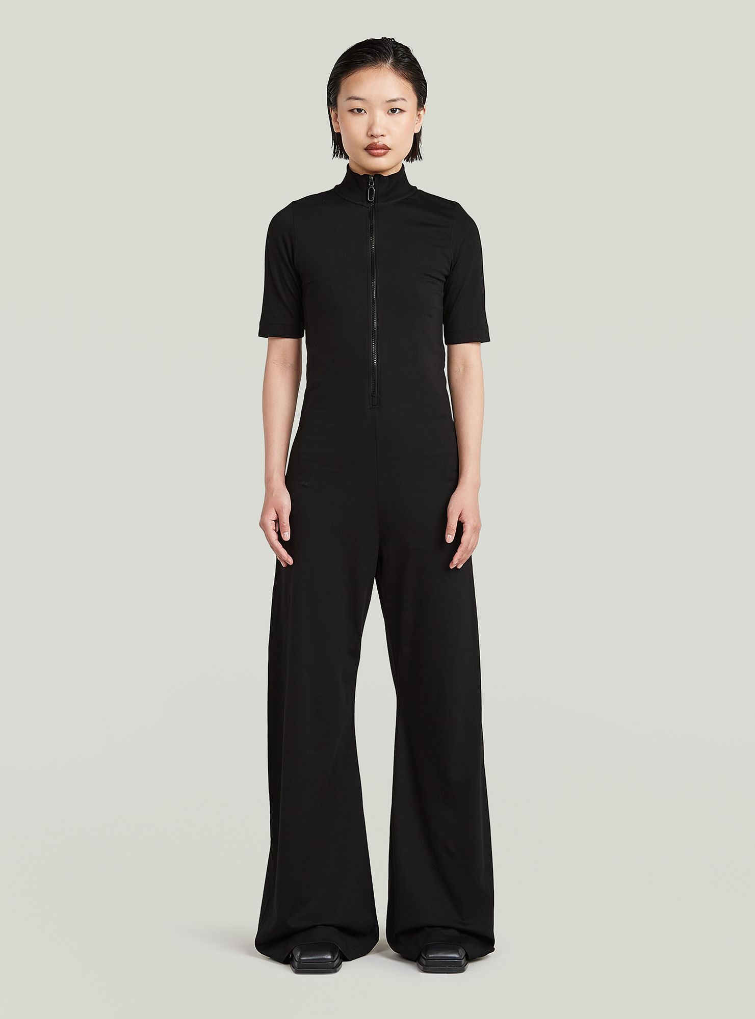 Jumpsuit G-STAR "Wide Leg Jumpsuit", Damen, Gr. XS, Normalgrößen, dk schwarz, Obermaterial: 100% Baumwolle, Overalls Jumpsuit