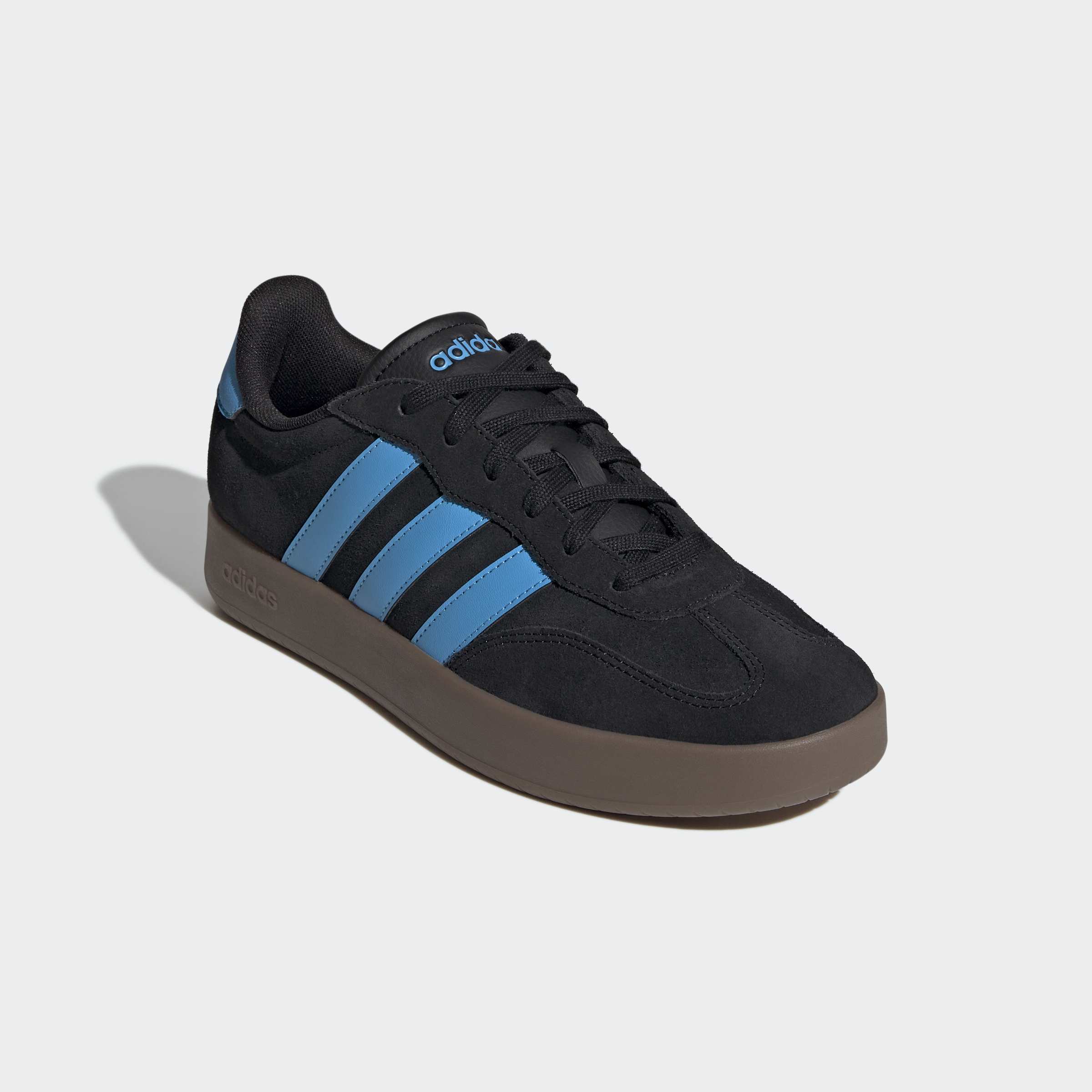 Sneaker ADIDAS SPORTSWEAR "BARREDA", Herren, Gr. 39, core schwarz, lucid aquamarine, gum5, Schuhe Sneaker, inspiriert vom Design des adidas Handball Spezial