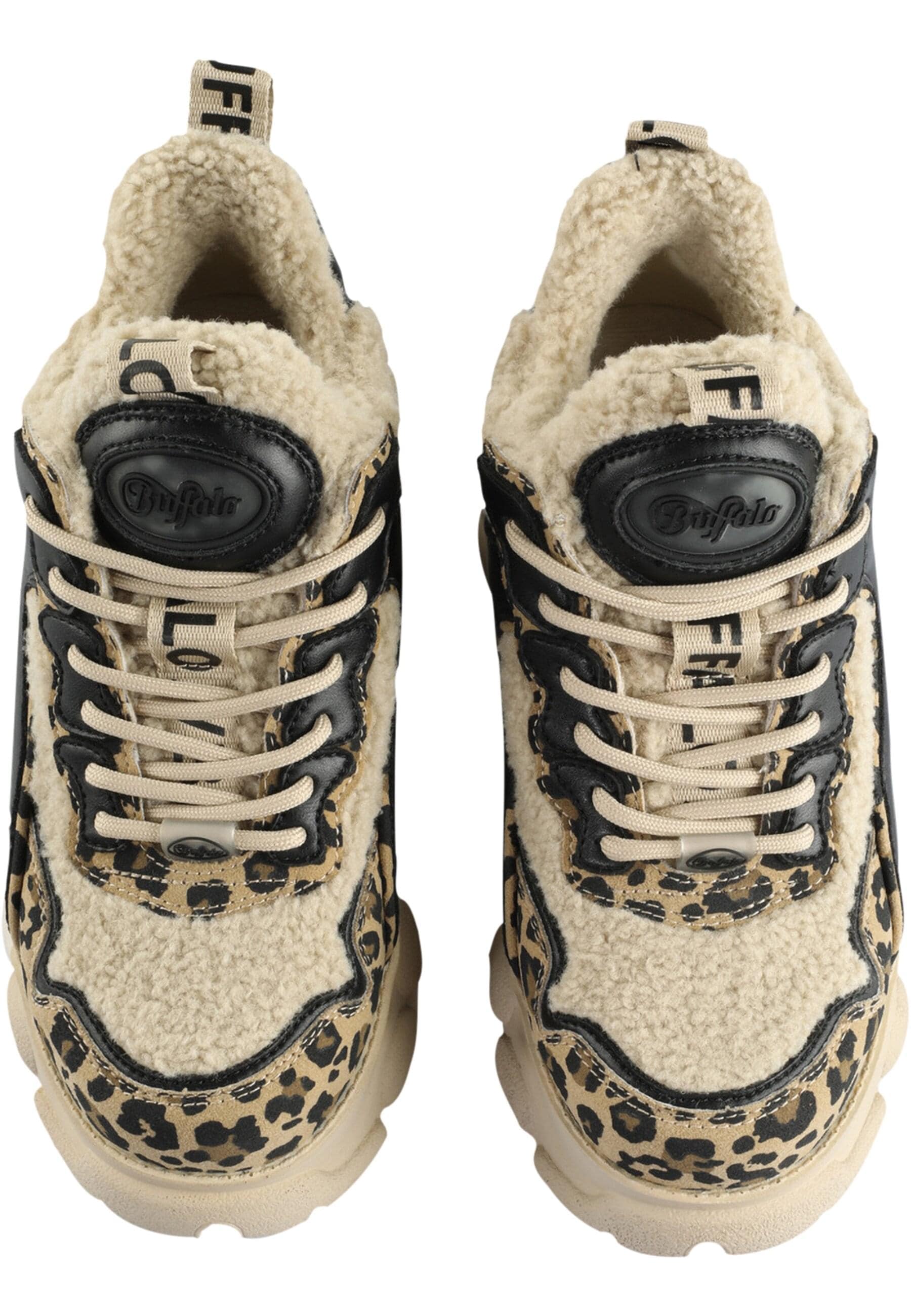 Stiefel BUFFALO "Buffalo CLD CHAI WARM - VEGAN NAPPA/FUR", Damen, Gr. 37, beige, schwarz, leo, Kunstfaser, unifarben, Schuhe Stiefel