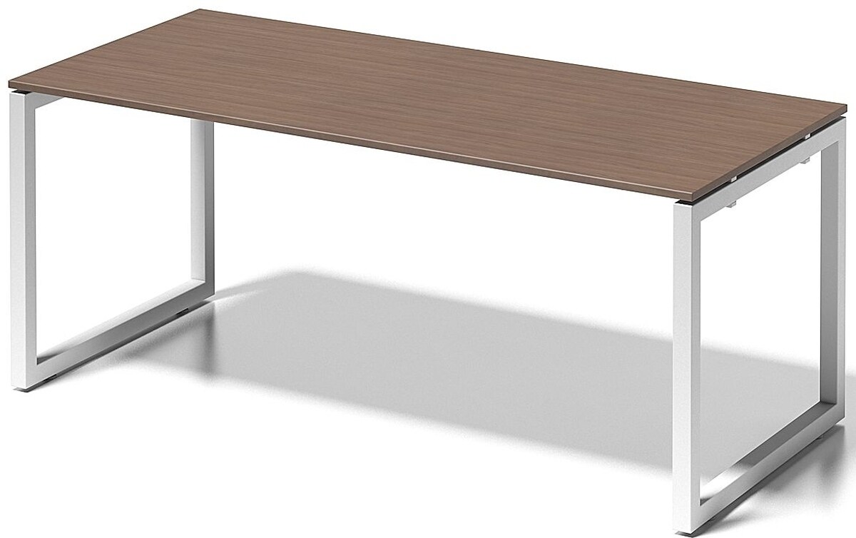 Bisley Schreibtisch Cito BxTxH 180x80x74cm nußbaum Gestell verkehrsweiß Image
