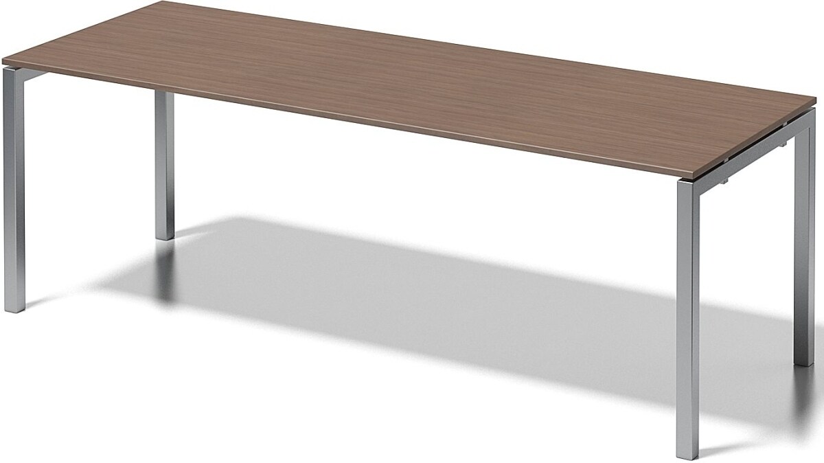 Bisley Schreibtisch Cito BxTxH 220x80x74cm nußbaum Gestell silber Image