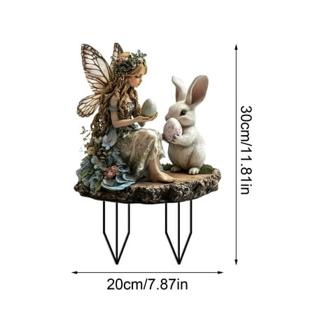 Uuowzo Stake Easter Decoration Easter Rabbits Decoration Easter Decoration Outdoor Vintage for Outdoor Spring Easter Bunny Outdoor Signs Easter Indoor Outdoor Easter Decorations for Yard I