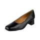 Amblers Womens Walford Black Leather Low Heel Court Shoe 5