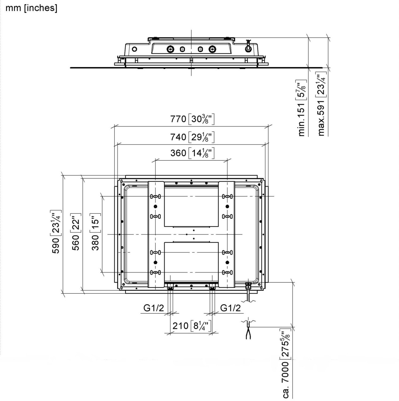 Dornbracht SERENITY SKY Unterputz-Deckeneinbaukasten 3577197090 Image