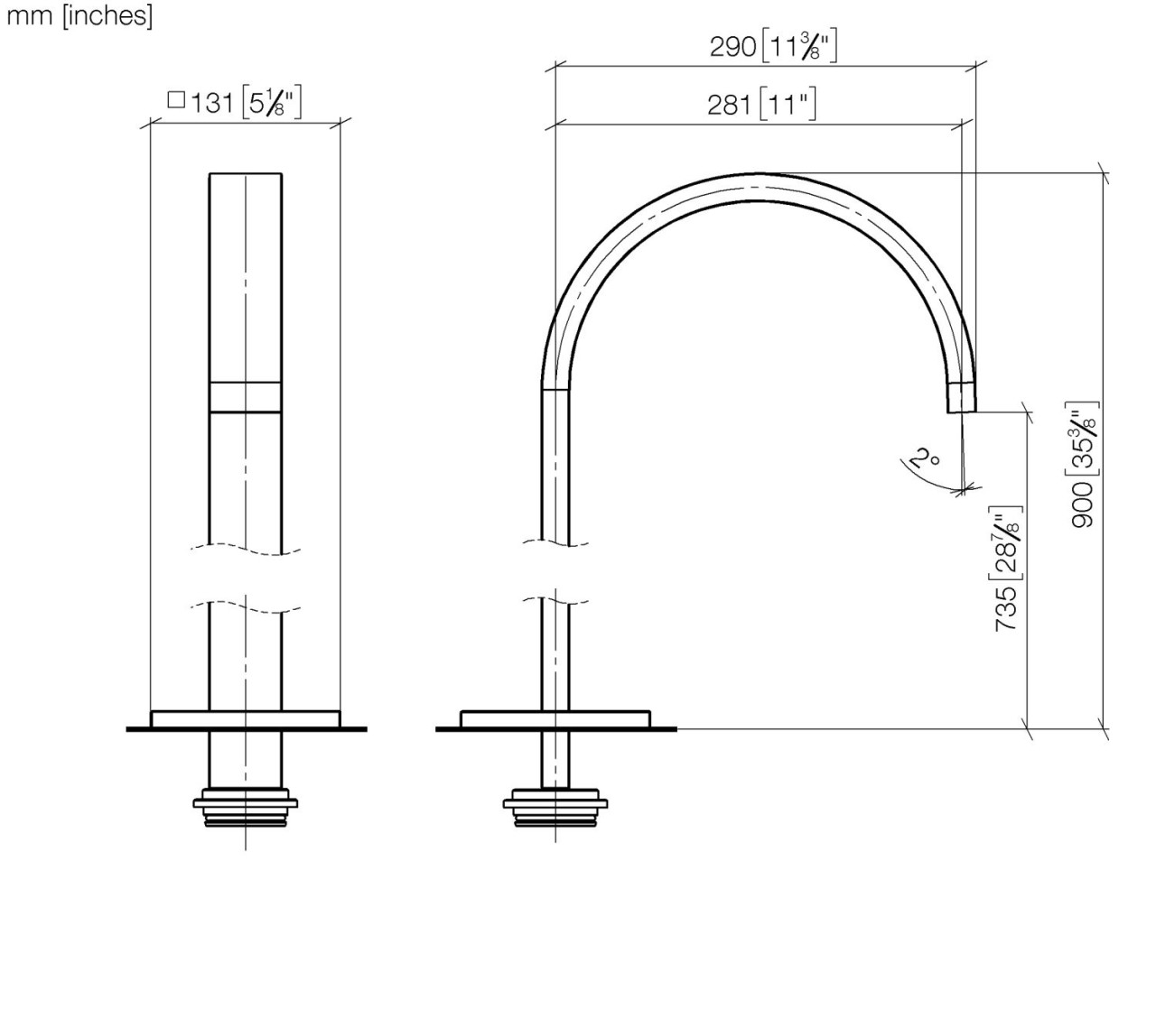 Dornbracht Wannenauslauf ohne Umstellung MEM 13672780-42 Image