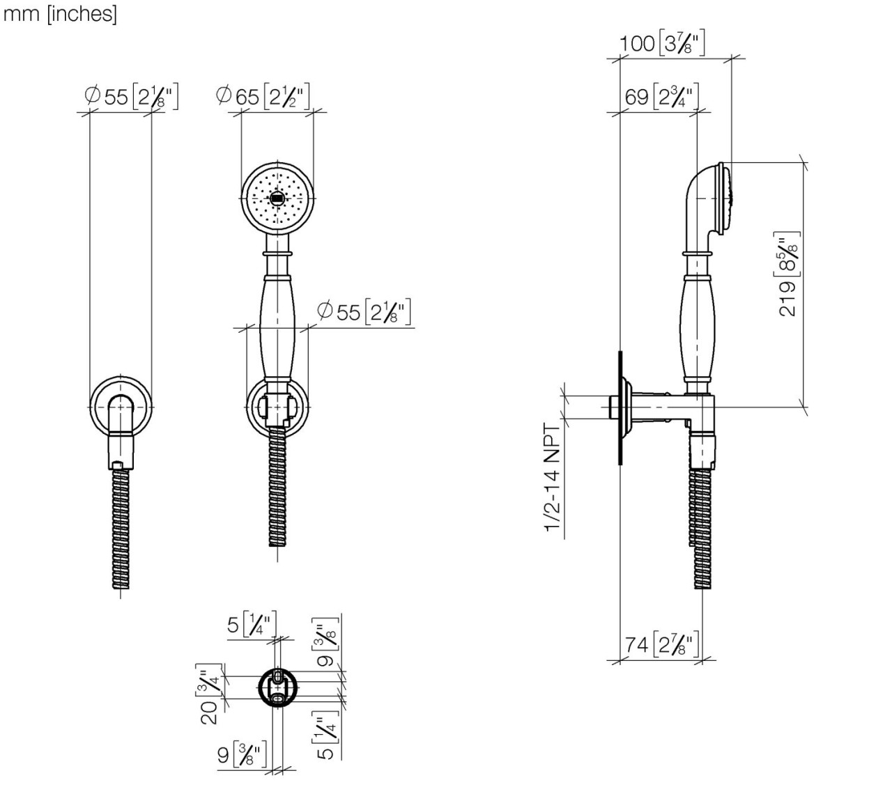 Dornbracht Schlauchbrausegarnitur mit Einzelrosetten 27803361-390010 Image
