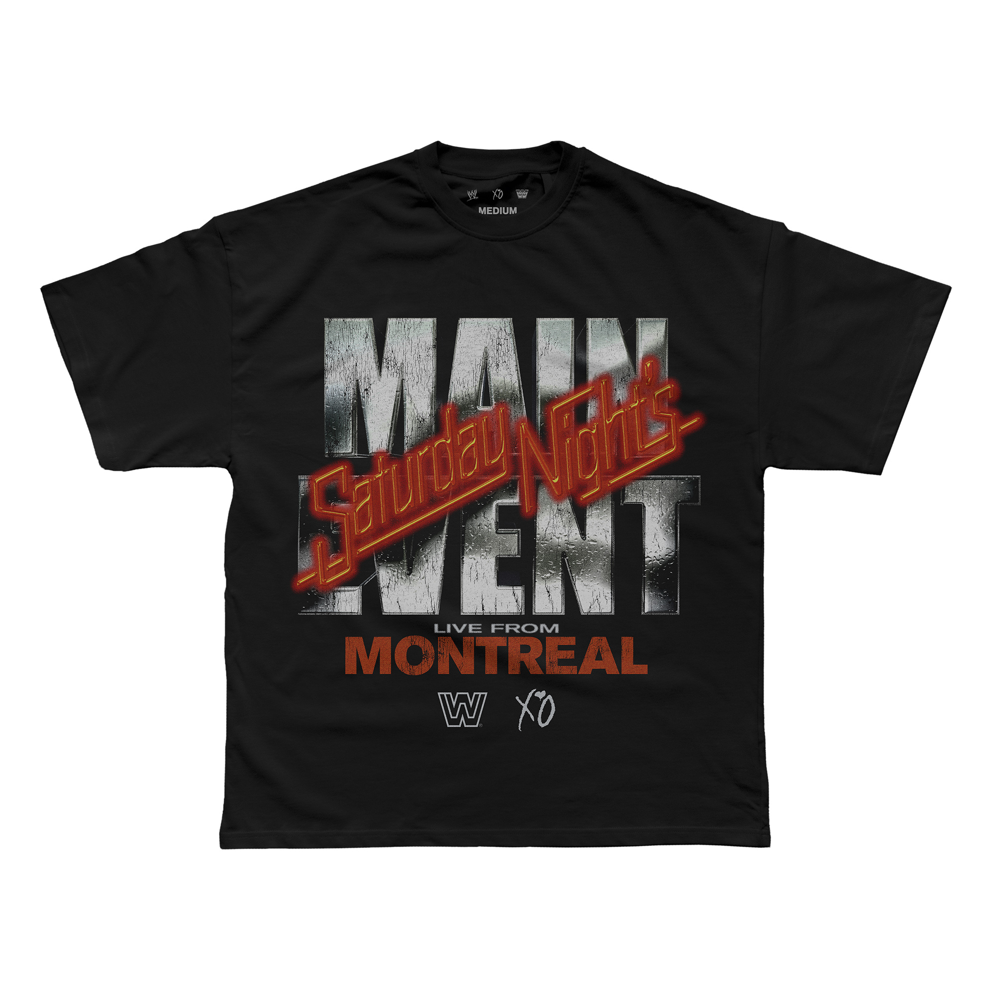 Unisex Schwarzes WWE x The Weeknd Saturday Night's Main Event T-Shirt Image