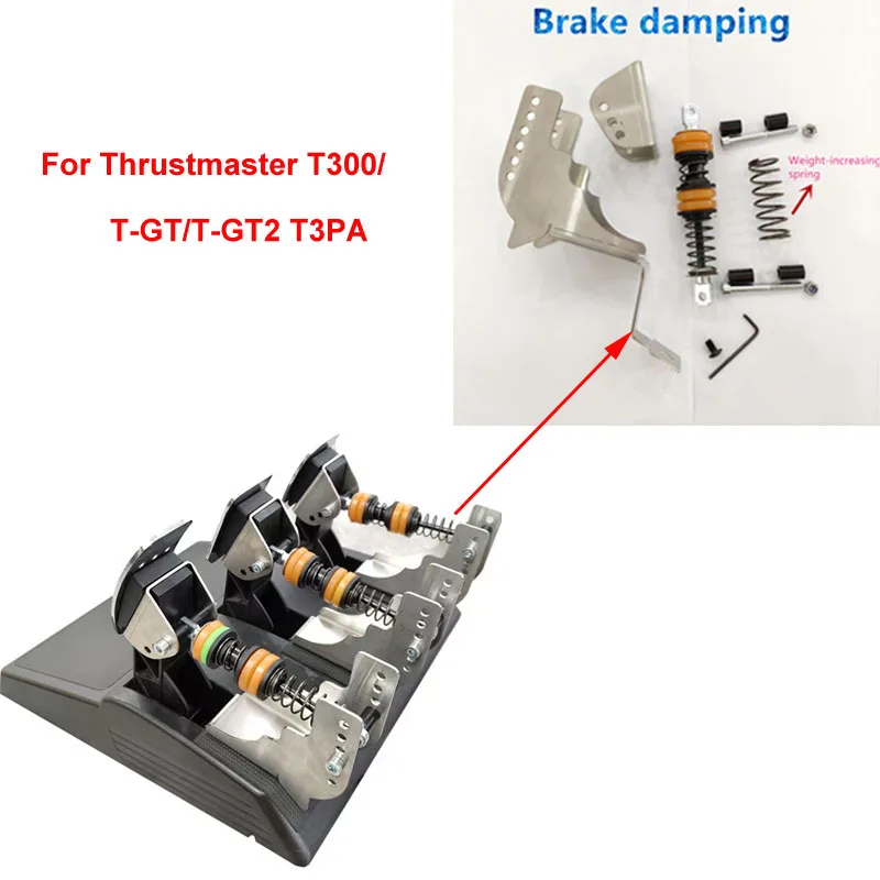 Simracing Racing Gaming Gas-/Brems-/Kupplungspedal, Federdämpfung, Upgrade-Kit für Thrustmaster T300/T-GT/T-GT2 T3PA-Pedal Image