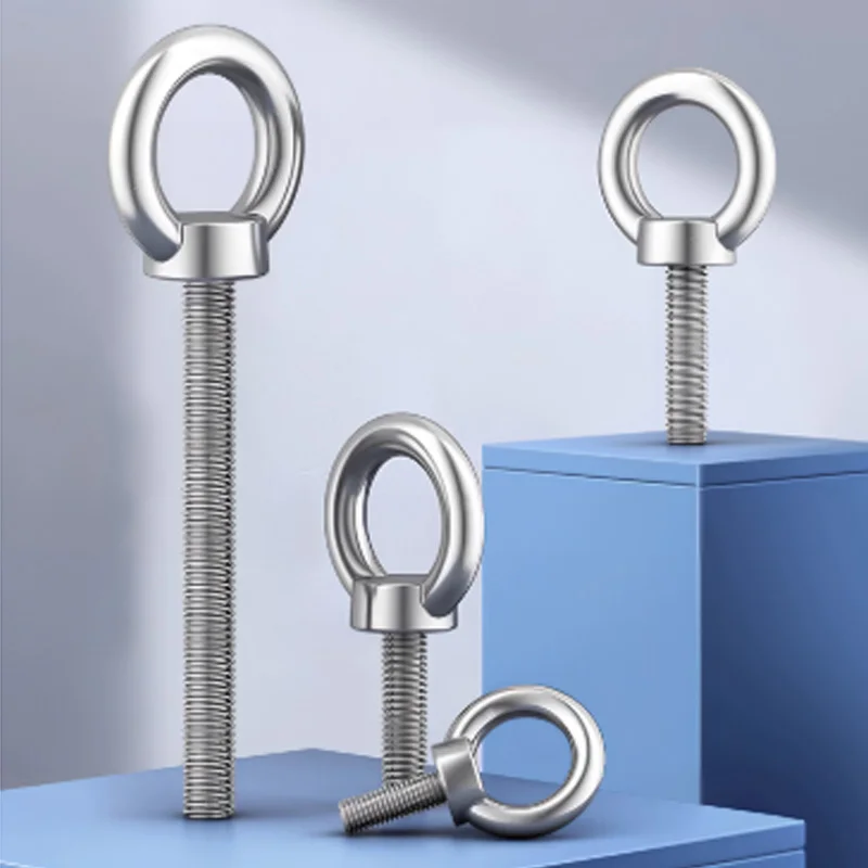 Heberauge-Schraubenbolzen, 304 A2, Edelstahl, runder Ring, Hakenbolzen, Schraubenbefestigungen, M3, M4, M5, M6, M8, M10, M12, M14, M16, M18, M20 M24 Image