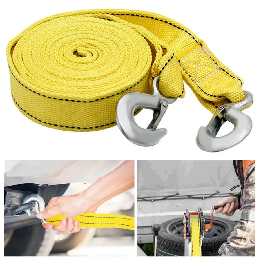 Universelles Auto-Abschleppseil Hochbelastbar 5 Tonnen, Auto-Anhängerseil Abschleppseile Zugseil Haken Transporter Straßenbergung Auto-Zubehör Image