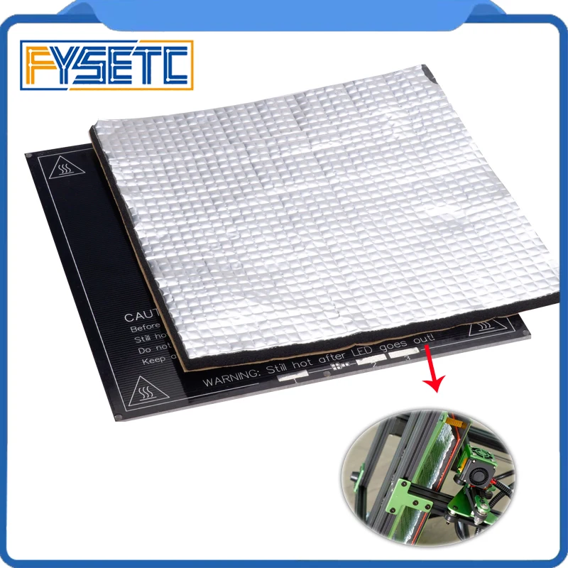 1PC Heizung Bett Wärmedämmung Baumwolle 200mm/300mm/400mm Folie Selbst-klebe Isolierung Baumwolle Aufkleber 10mm Dicke 3D Drucker Image