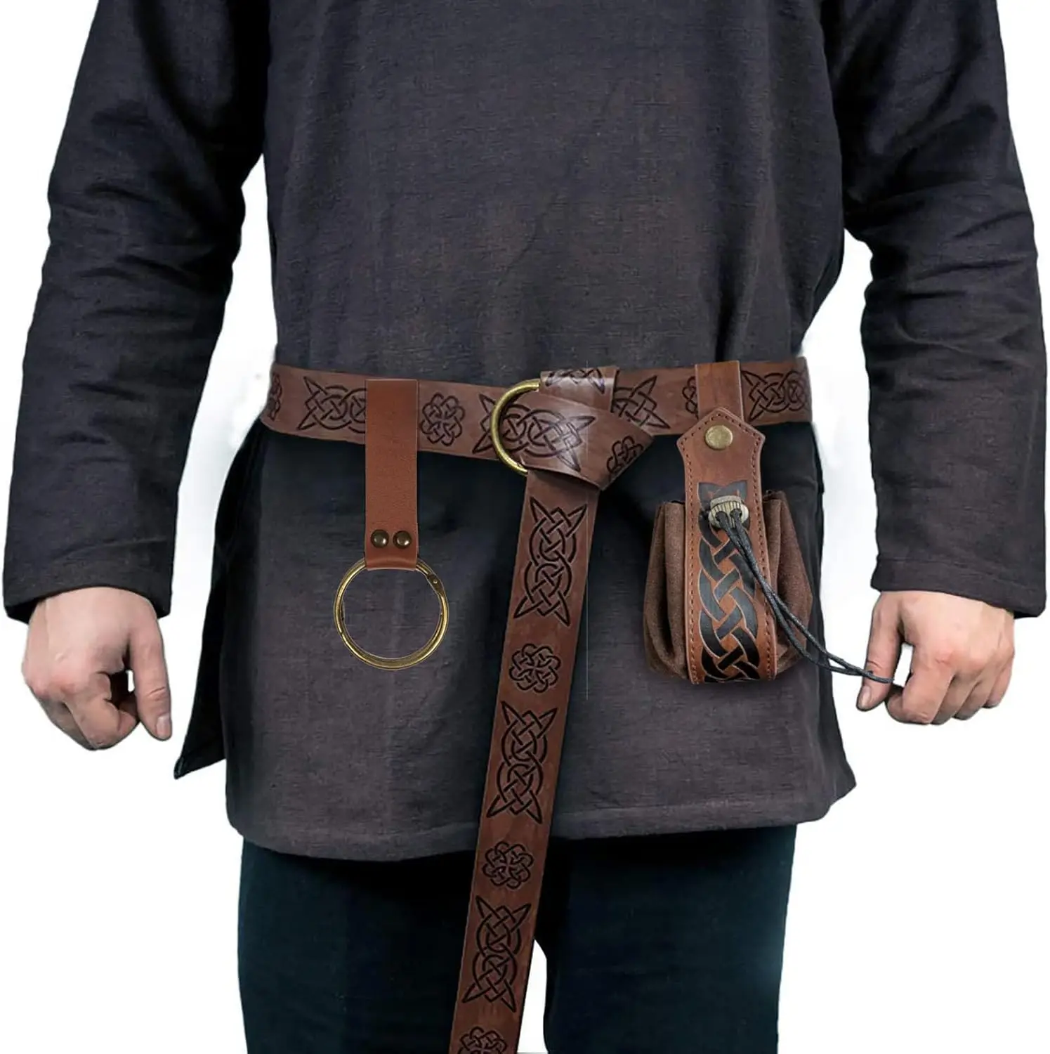 Halloween Renaissance Gürteltasche Geldbörse Handyhalter Rock Wanderungen Mittelalter Wikinger Pirat Ledergürtel Kostüm Sets Image