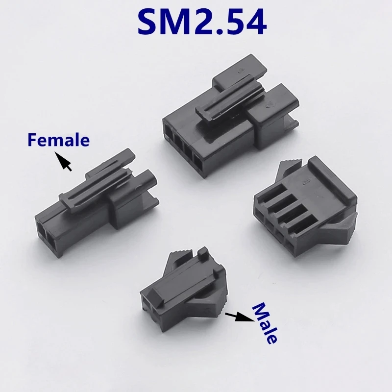 50PCS JST SM Stecker Stecker Pitch 2,54 MM Weibliche Gehäuse Männlichen Gehäuse SM-2P SM-2R JST SM 2,54 2/3/4/5/6/7/8 P Pin