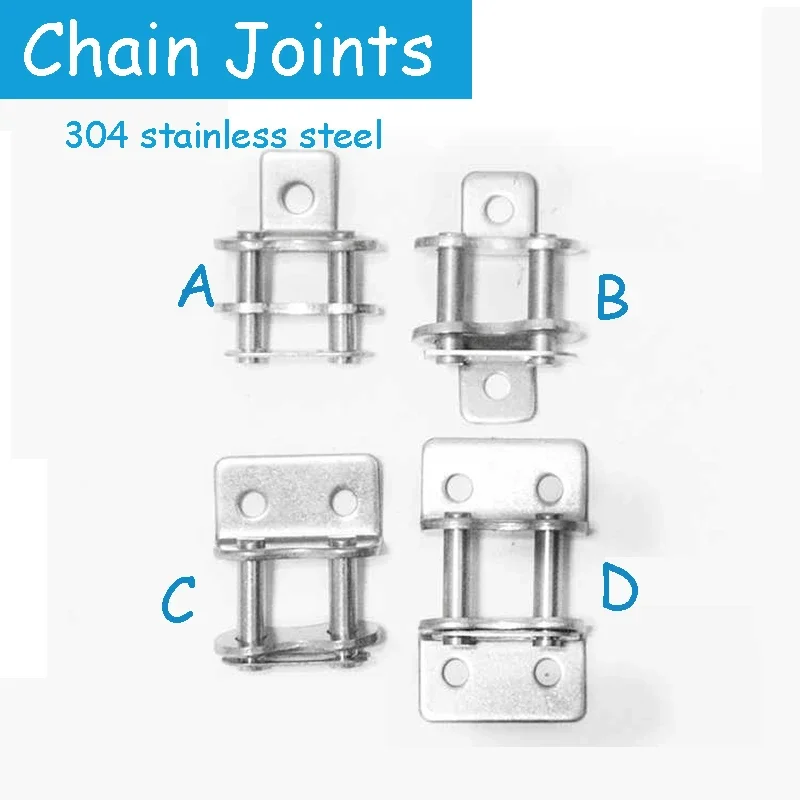 Kettenverbindungen, gebogene Platte aus Edelstahl 304, einseitig, einlochig, doppelseitig, Doppelloch, 06B 08B, 10 A, 12 A, 16 A, 20 A Image