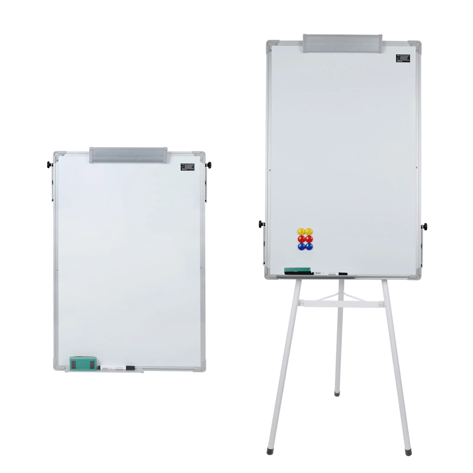 Teleskop-Konferenzbrücke, weiß lackierend, löschbar, magnetisch, höhenverstellbar, tragbar, 91 x 61 cm Image