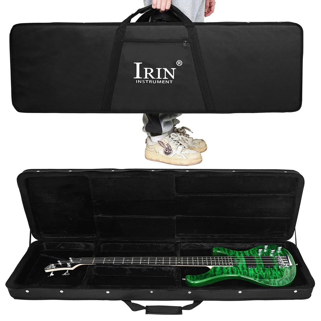 IRIN E-Gitarrenkoffer, wasserdichte Gigbag aus Oxford-Stoff, universelle Oxford-Stoff-Gitarrenbox mit verstellbaren Trägern, Gitarrenteile Image