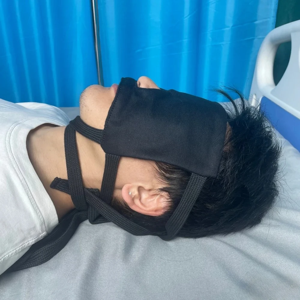 Medizinische Schwarze Baumwoll-Schlafmaske Atmungsaktiv Weich Lichtblockierend für Schlaf Reisen & Krankenpflege Waschbare Augenabdeckung Image