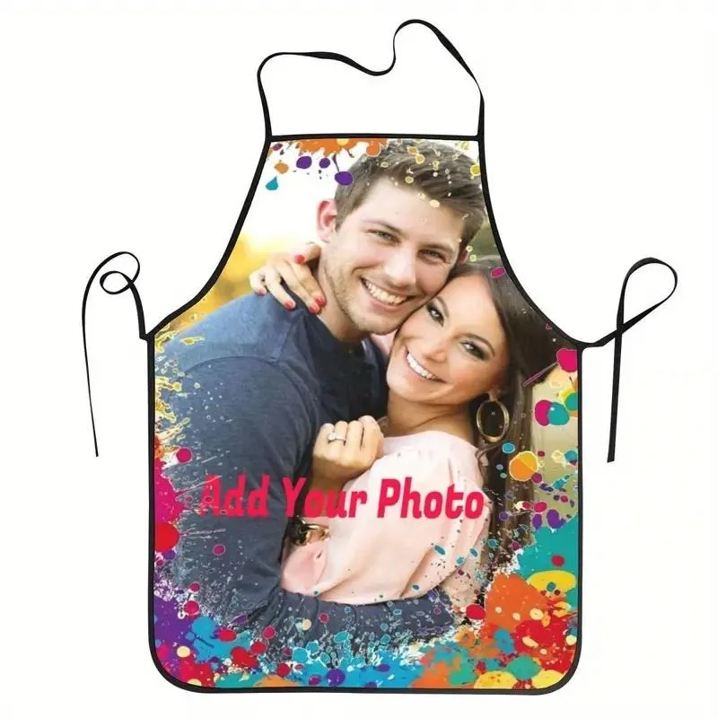 Personalisierte Foto-Kochschürze, individuelles Design, Koch- und Grillschürzen, langlebige Partyschürze, perfekt für Haarschnitte, Gartenarbeit, Unisex Image