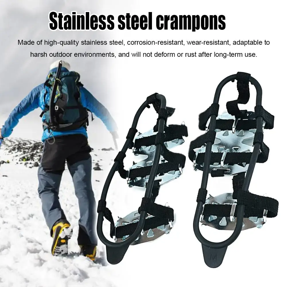 24-Zahn Anti-Rutsch Kletter- und Wanderspikes, Steigeisen, Kettengreifer, Stiefelüberzug, Stahl-Eisgriffspikes für Schuhe Image