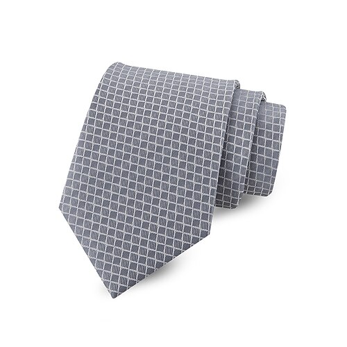 Krawatte aus Polyester für Herren, kleines Karomuster, verschiedene Farben, verstellbare Länge, geeignet für Hochzeiten, Business und Pendeln Image
