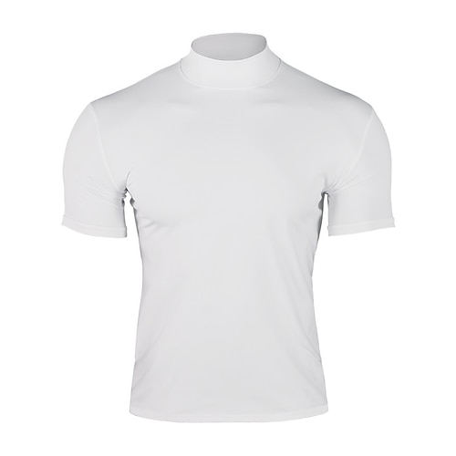 Herren Lauf-T-Shirt Kompressionsshirt Laufshirt Kurzarm Oberteil Sommer Frühling Herbst Einfarbig Schnelltrocknend Kompression Feuchtigkeitsableitend Fitnesstraining Aktives Training Übung Image