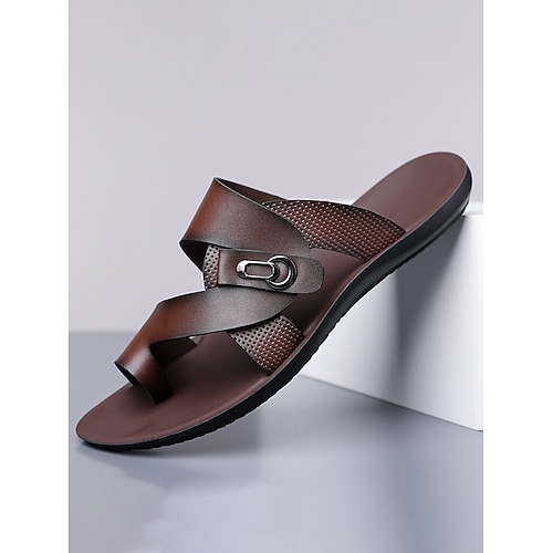 Weiße Herren-Sandalen aus Kunstleder, verstellbare Riemen, bequeme Passform, elegante Schuhe für Strandhochzeiten Image